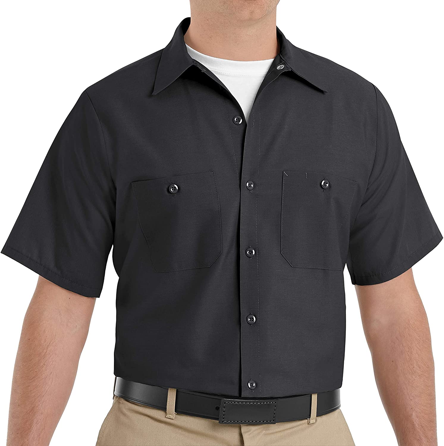 Red Kap Mens Industrial Work Shirt Regular Fit Short Sleeve