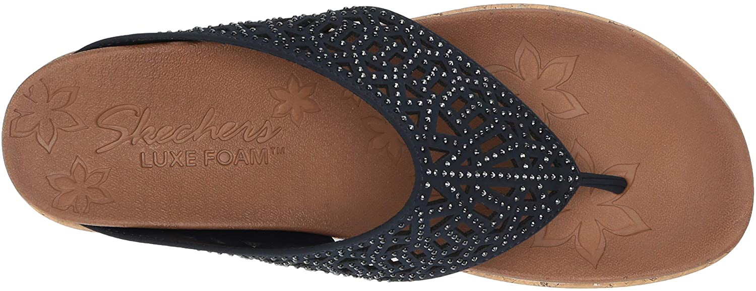 Skechers Women's Thong Wedge Sandal, Navy, Size 9.0 XxSC 193113449535 | eBay