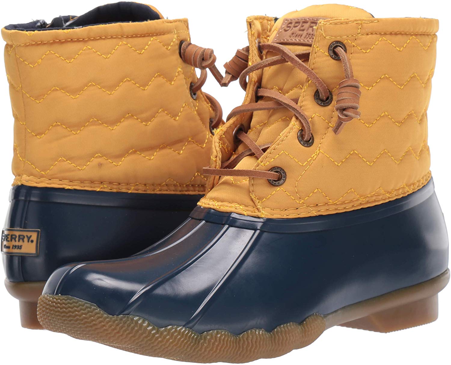 yellow sperry duck boots