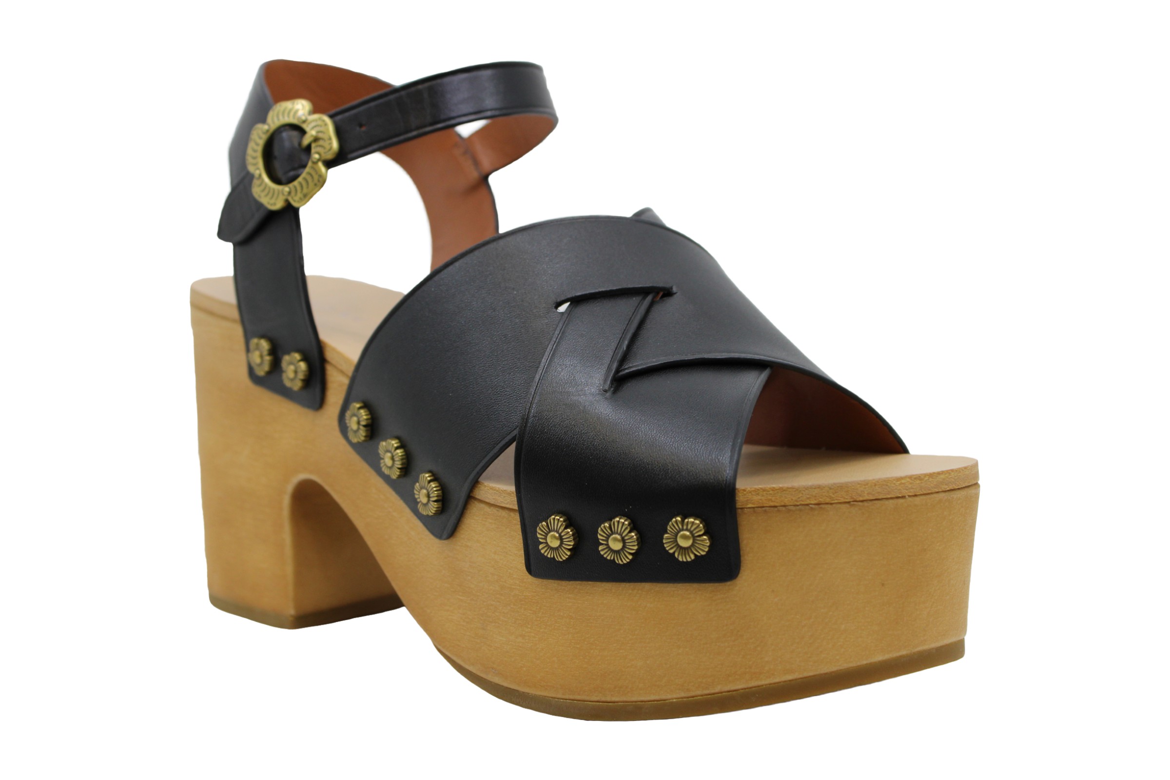 Coach Womens Nessa Leather Open Toe Casual Platform Sandals | eBay