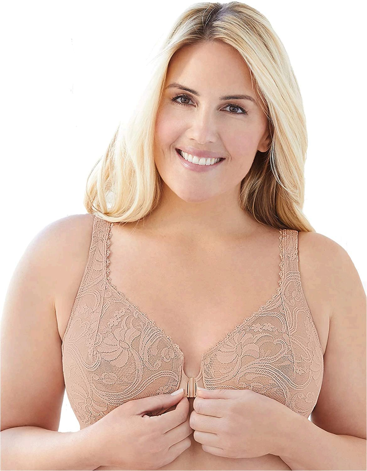 Glamorise Womens Plus Size Full Figure Wonderwire Front Close Café Size 48c Ebay 