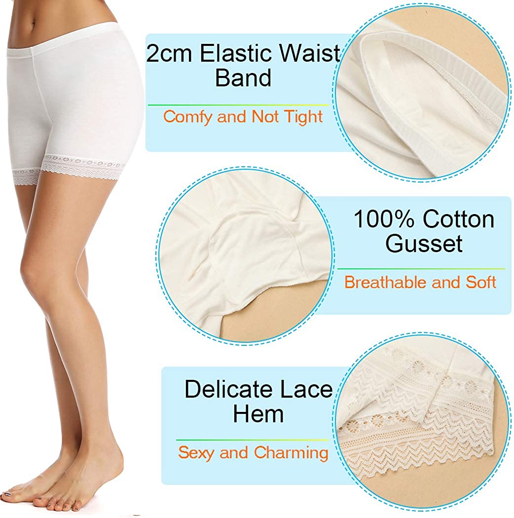 WOWENY Anti Chafing Slip Shorts Panty for Girls Under Dress Smooth