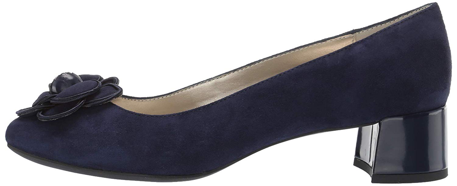 Anne Klein Womens Hira Leather Closed Toe Classic Pumps, Navy, Size 8.5 ...