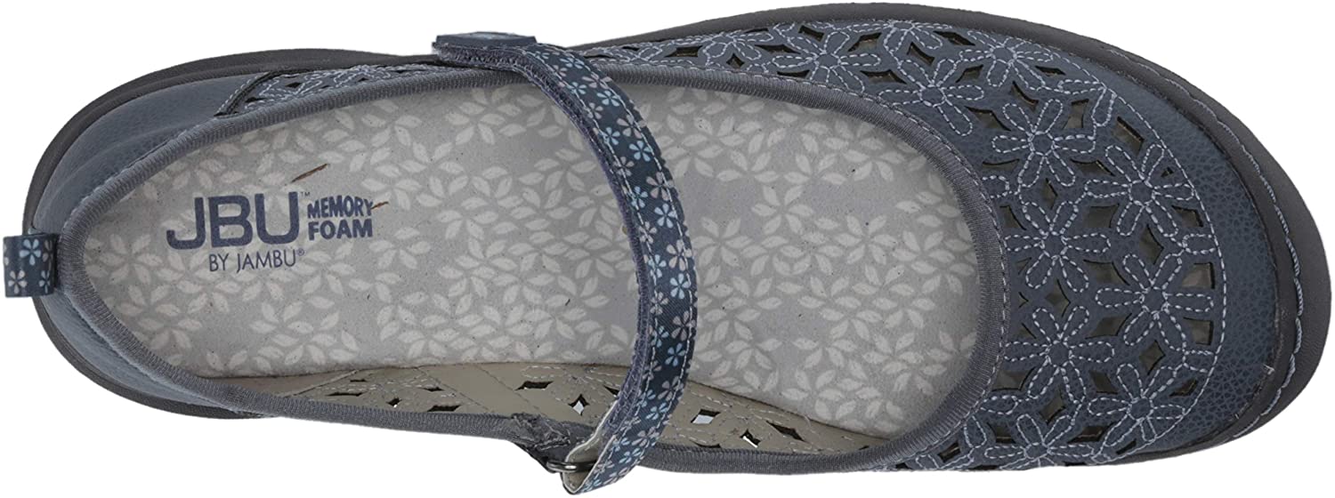 JBU Women's Shoes Jambu Leather Closed Toe Mary Jane Flats, Denim, Size