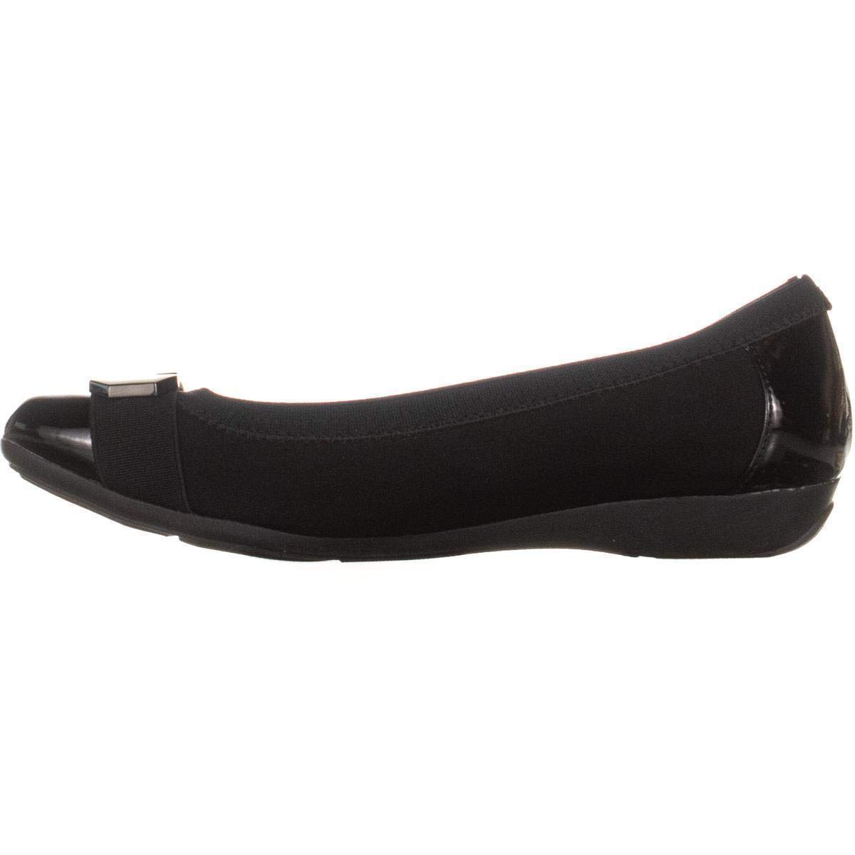 black square toe ballet flats