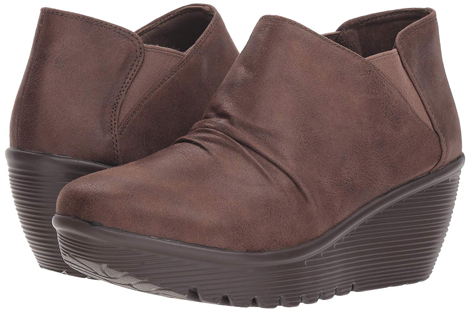 skechers women's parallel curtail twin gore ruched bootie ankle boot