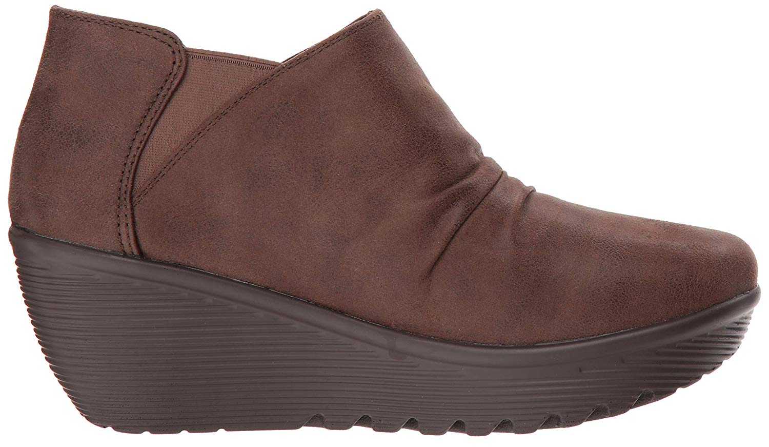 skechers women's parallel curtail twin gore ruched bootie ankle boot