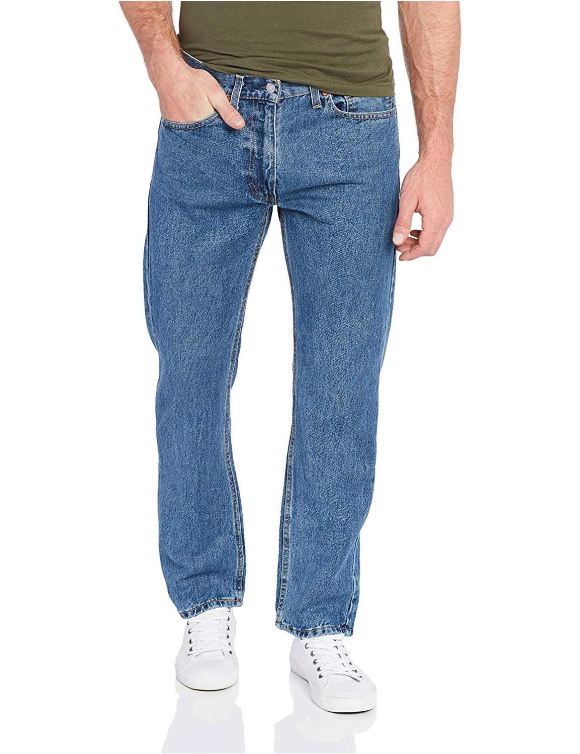 Levi's Men's 505 Regular Fit Jean, Medium, Medium Stonewash, Size 34W x ...