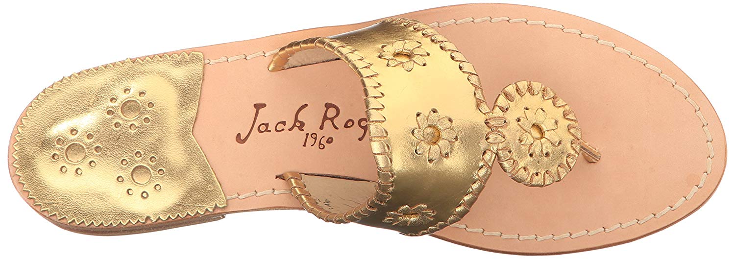 Jack Rogers Womens hamptons Leather Split Toe Casual T-Strap, Gold, Size 6.0 | eBay