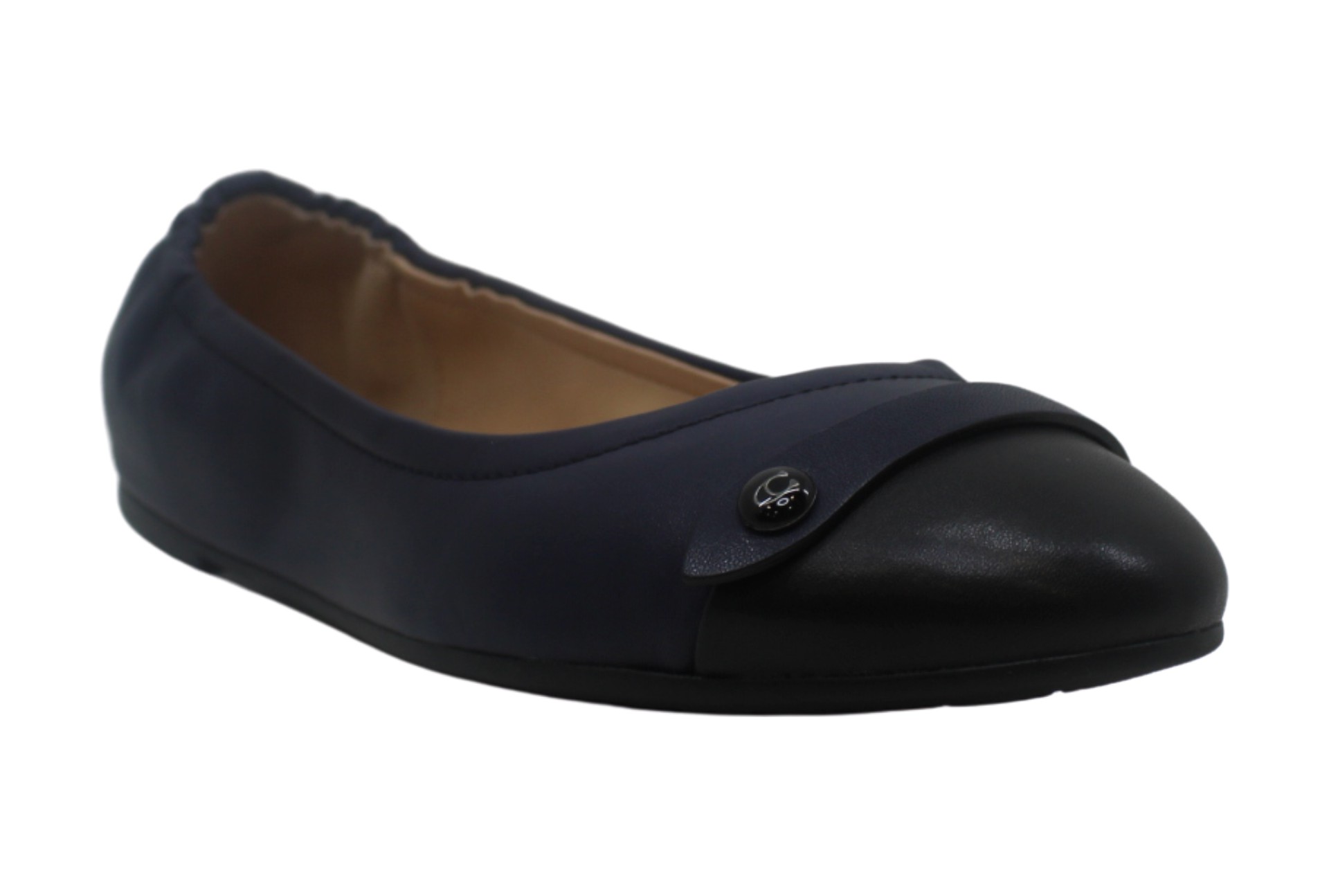 Coach Womens Brandi Leather Cap Toe Ballet Flats, Black, Size 7.5 85ca