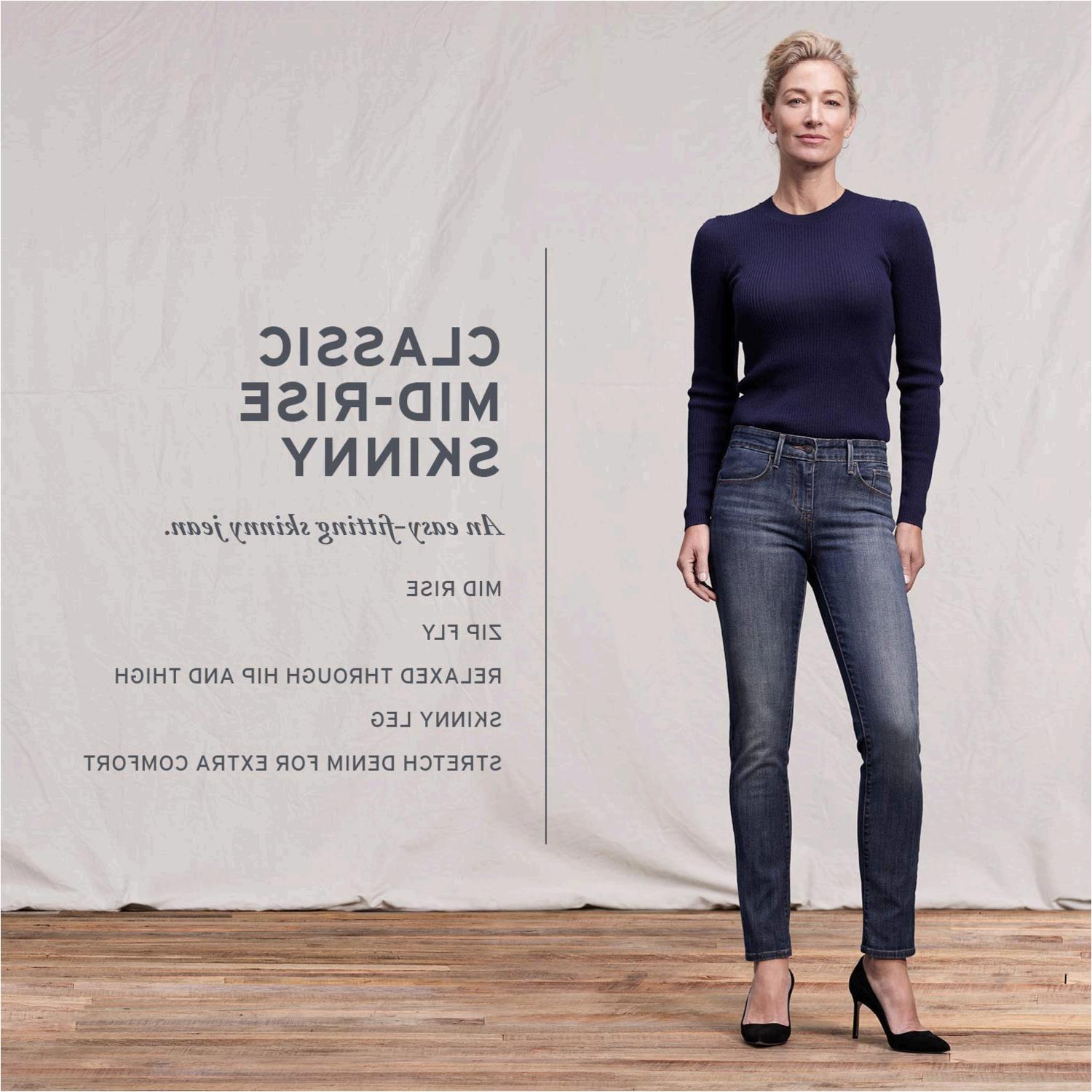 classic mid rise skinny jeans