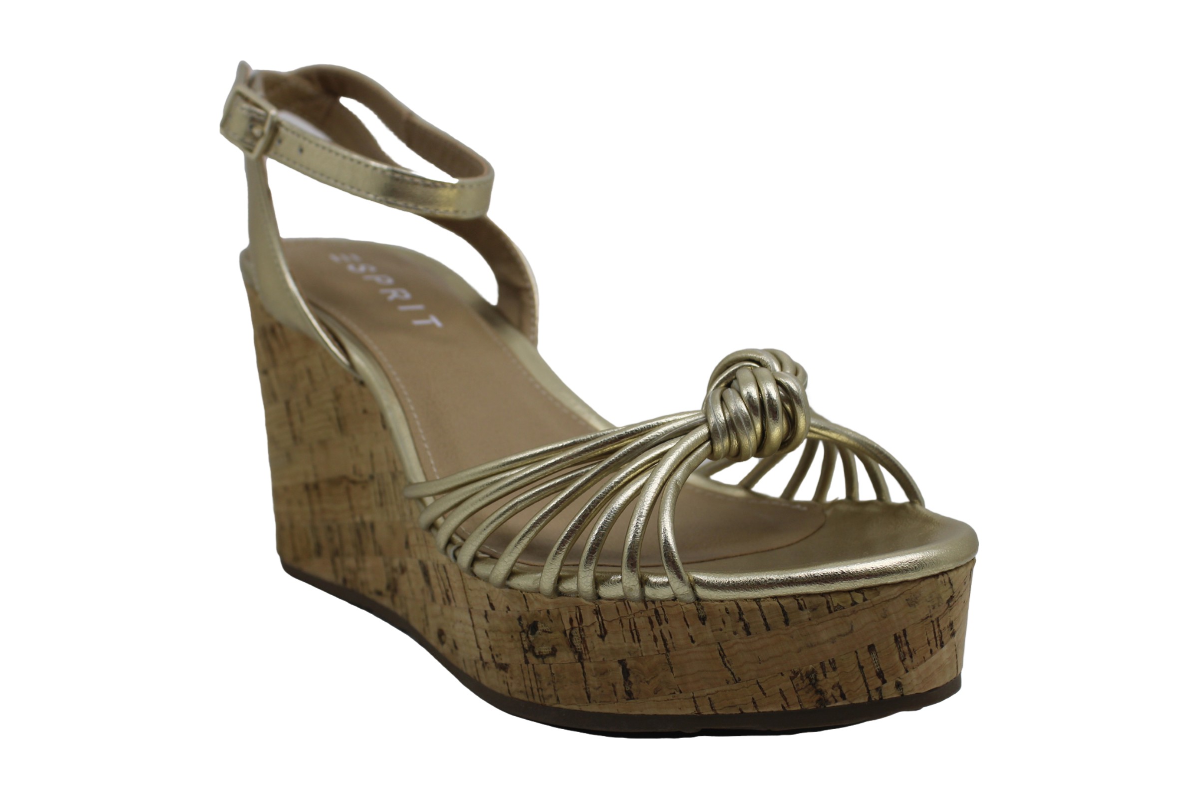 ESPRIT Womens Vivianne Leather Open Toe Casual Slingback Sandals, Gold, Size 7.5 | eBay