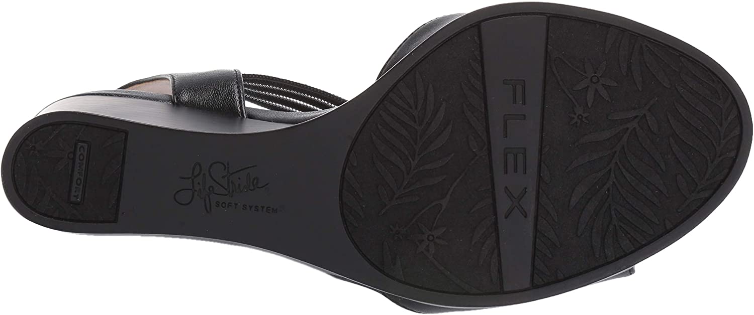 LifeStride Women's Blaze Wedge Sandal, Black, Size 8.5 | eBay