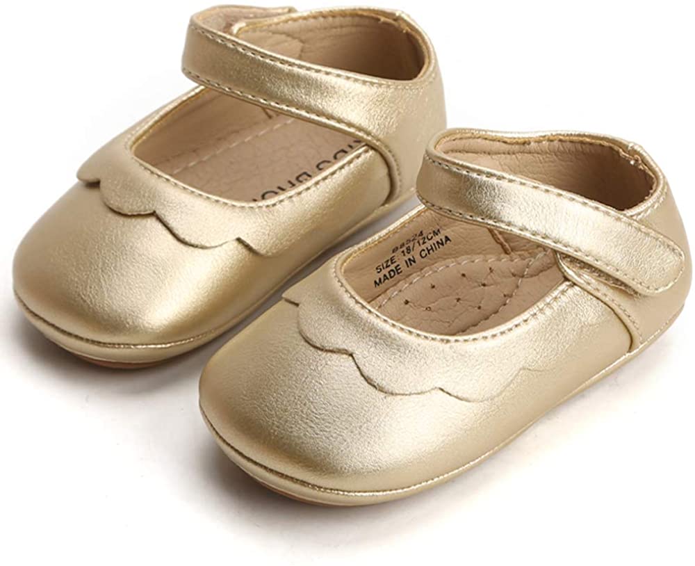 Felix & Flora Infant Baby Girl Shoes Soft Sole, Golden, Size Toddler 7.