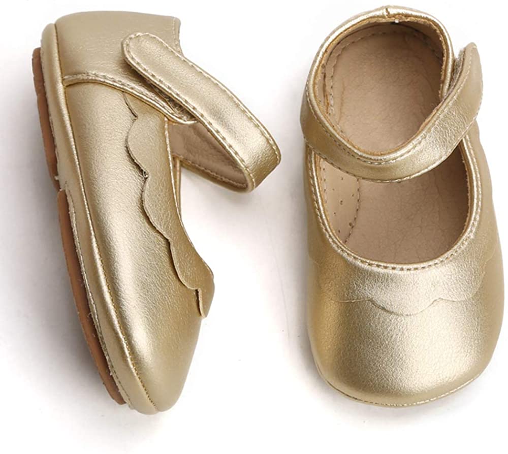 Felix & Flora Infant Baby Girl Shoes Soft Sole, Golden, Size Toddler 7.