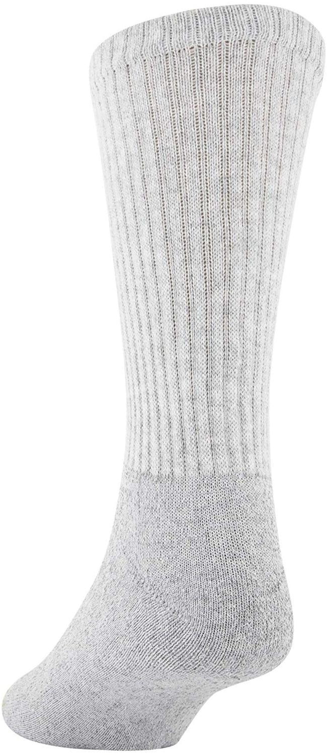 Gold Toe Men's Cotton Crew 656s Athletic Sock, Grey Heather,, Grey