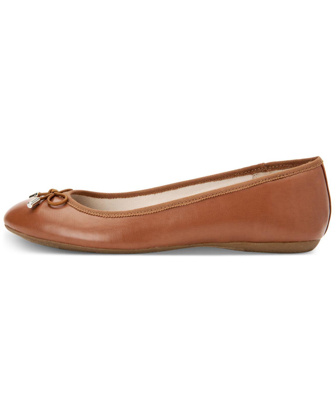 cognac ballet flats