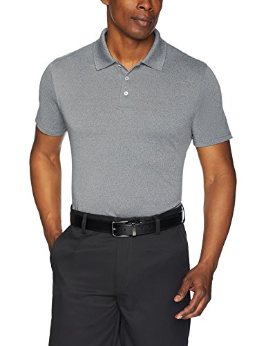 Essentials Men's Slim-Fit Quick-Dry Golf Polo Shirt,, Grey, Size Medium 