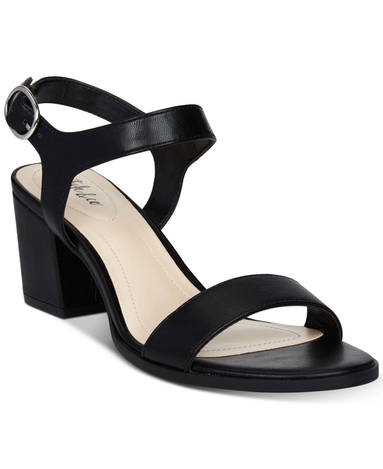 Style And Co Womens Mollee Open Toe Casual Ankle Strap Sandals Black 4633