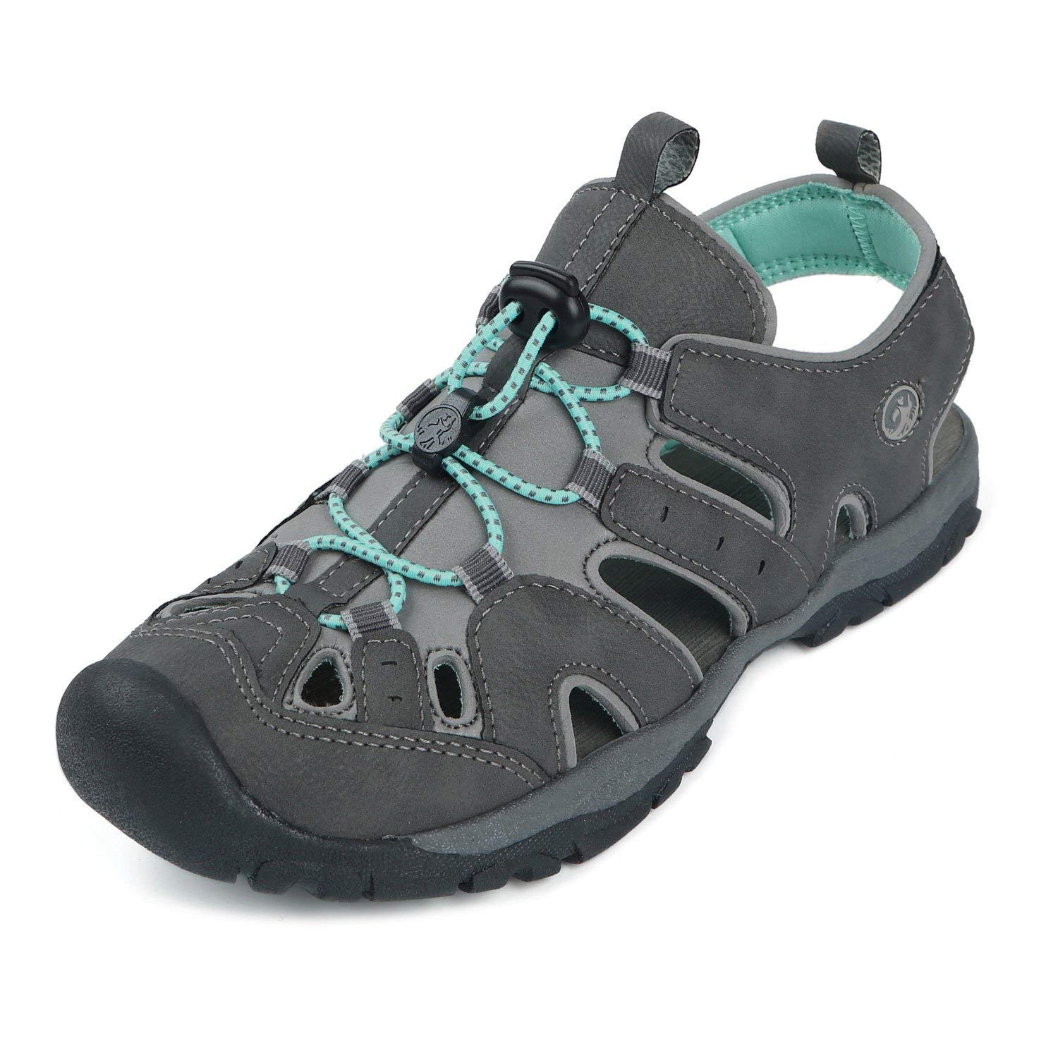 Northside Womens Burke II Closed Toe Walking Sport, Dark Gray/Aqua