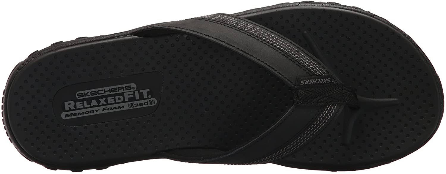 skechers relaxed fit reggae cobano men's flip flop sandals