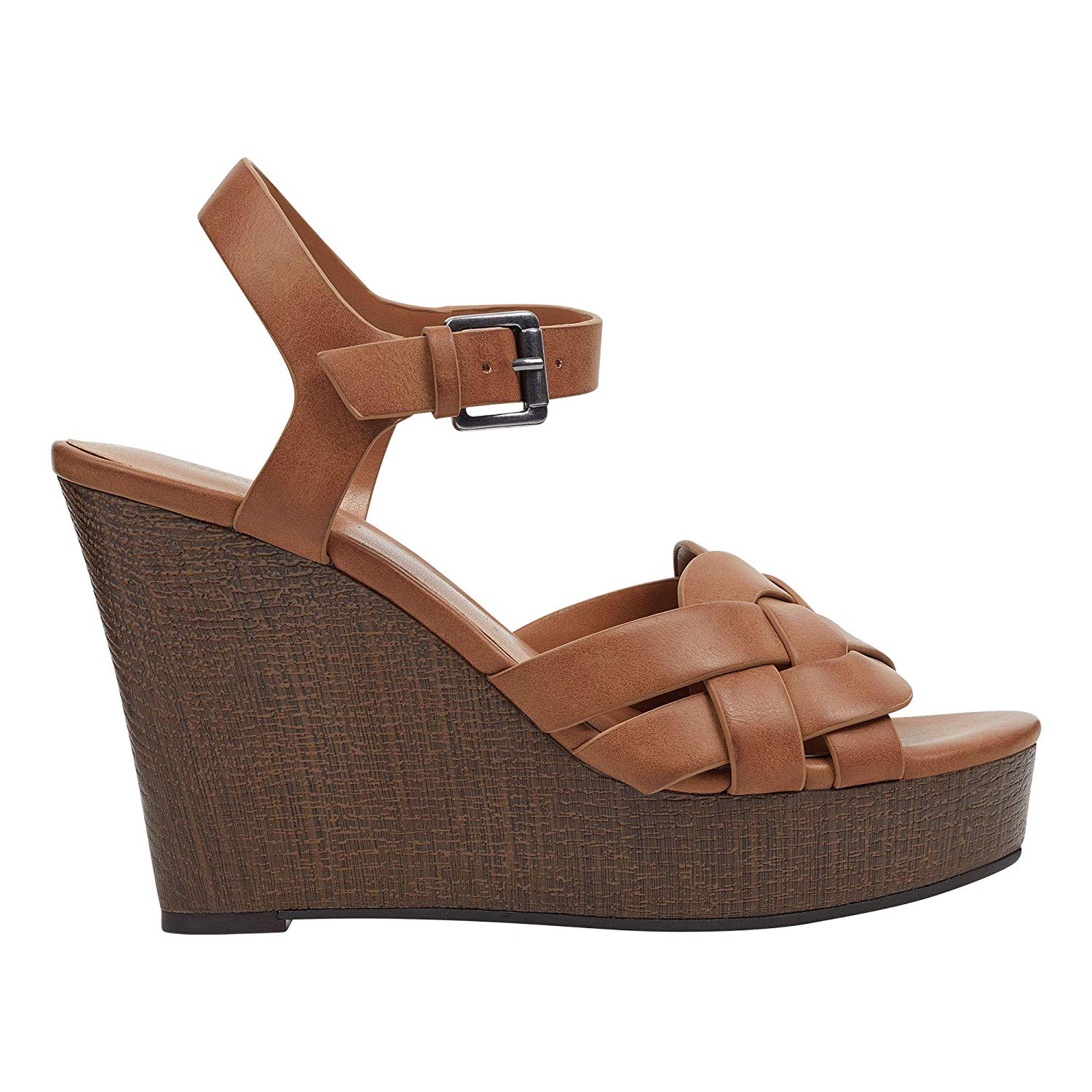 Indigo Rd. Womens Kady Leather Peep Toe Casual Platform Sandals, Brown ...
