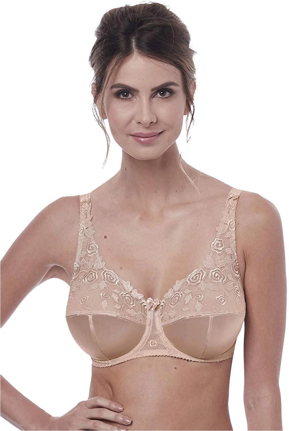 Fantasie Womens Belle Full Cup Floral Bra With Natural Beige Size 