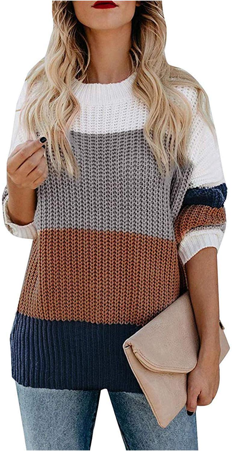striped long sleeve crew neck
