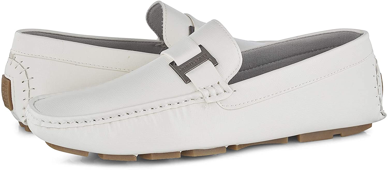 white slip on loafers