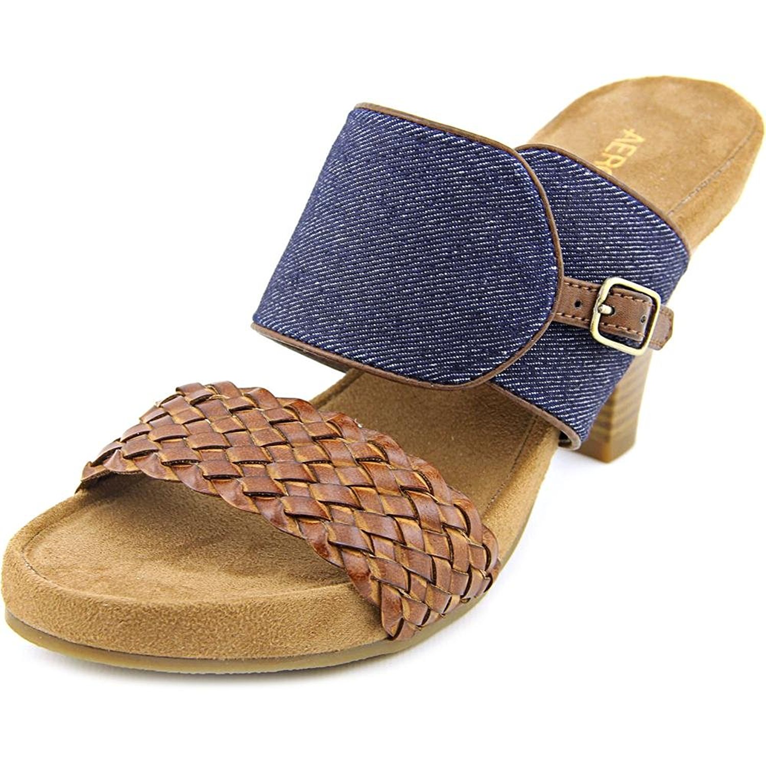Aerosoles Womens HERO Fabric Open Toe Casual Slide Sandals Dark Blue Size 95 Aerosoles Womens HERO Fabric Open Toe Casual Slide Sandals Dark Blue Size 95