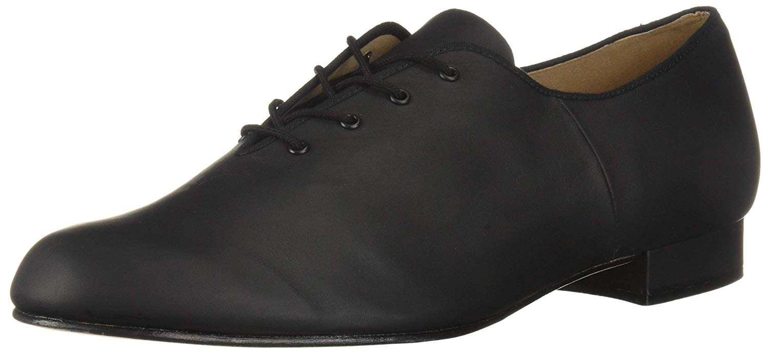 Bloch Dance Men's Jazz Oxford Leather Sole Character Shoe, Black, Size