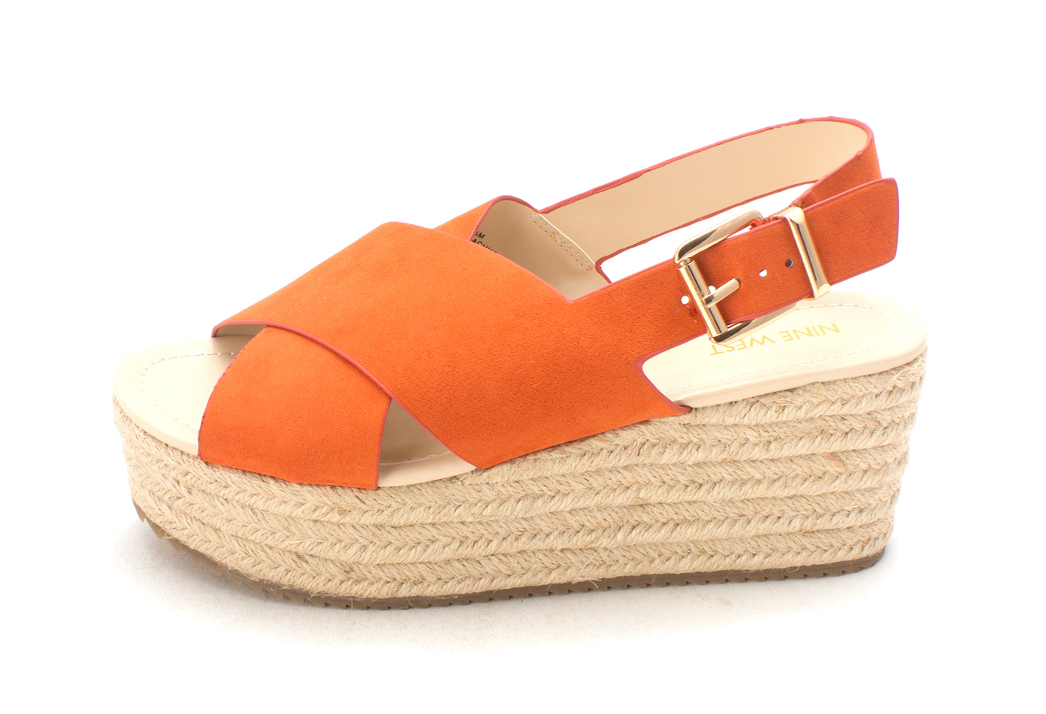 Nine West Womens beachygd Open Toe Casual Platform Sandals Orange fb Size 85 Nine West Womens beachygd Open Toe Casual Platform Sandals Orange fb Size 85