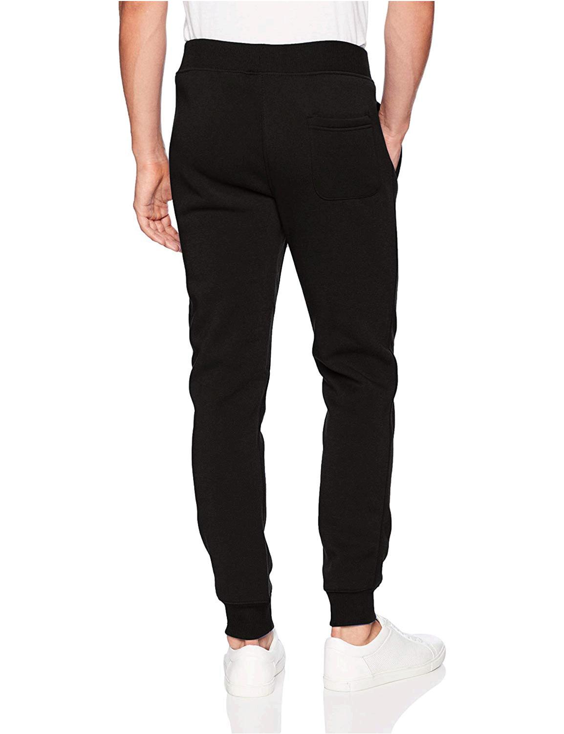 WT02 Men's Basic Jogger Fleece Pants, Black, X-Large, Black, Size X ...