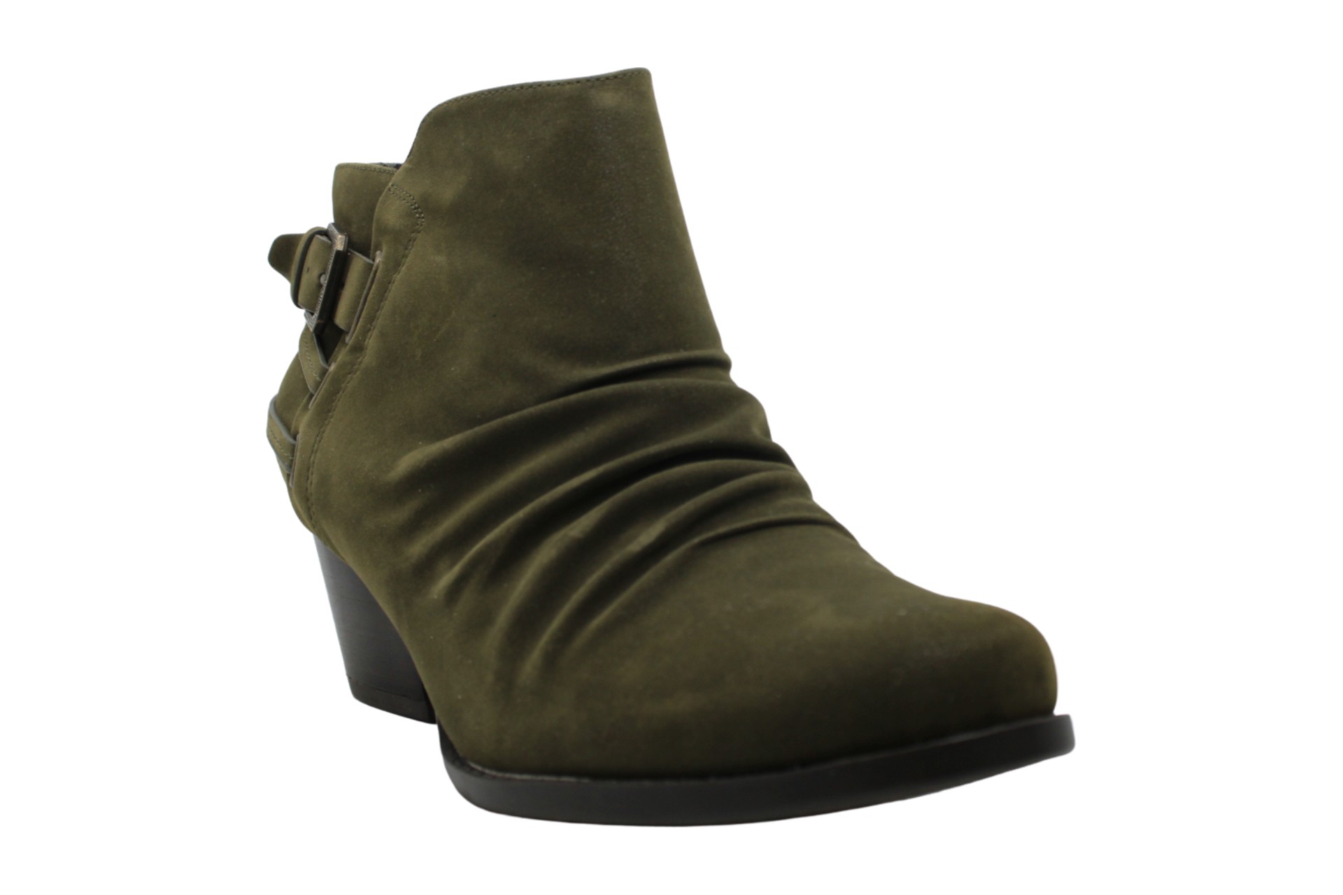 Bare Traps Womens Reid Leather Almond Toe Ankle Fashion Boots Green