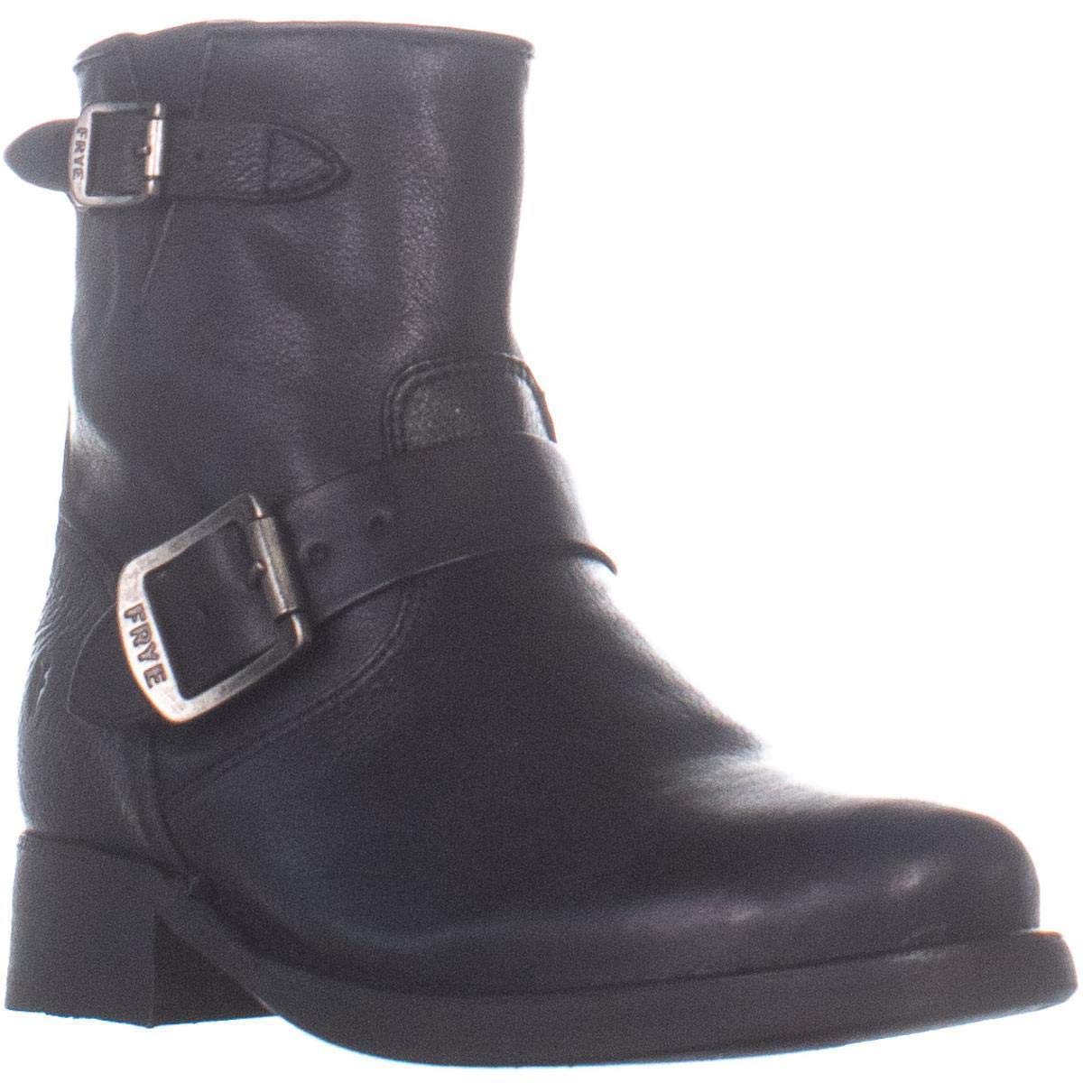 Frye Womens Vicky Leather Round Toe Ankle Combat Boots, Black, Size 7.5 ...