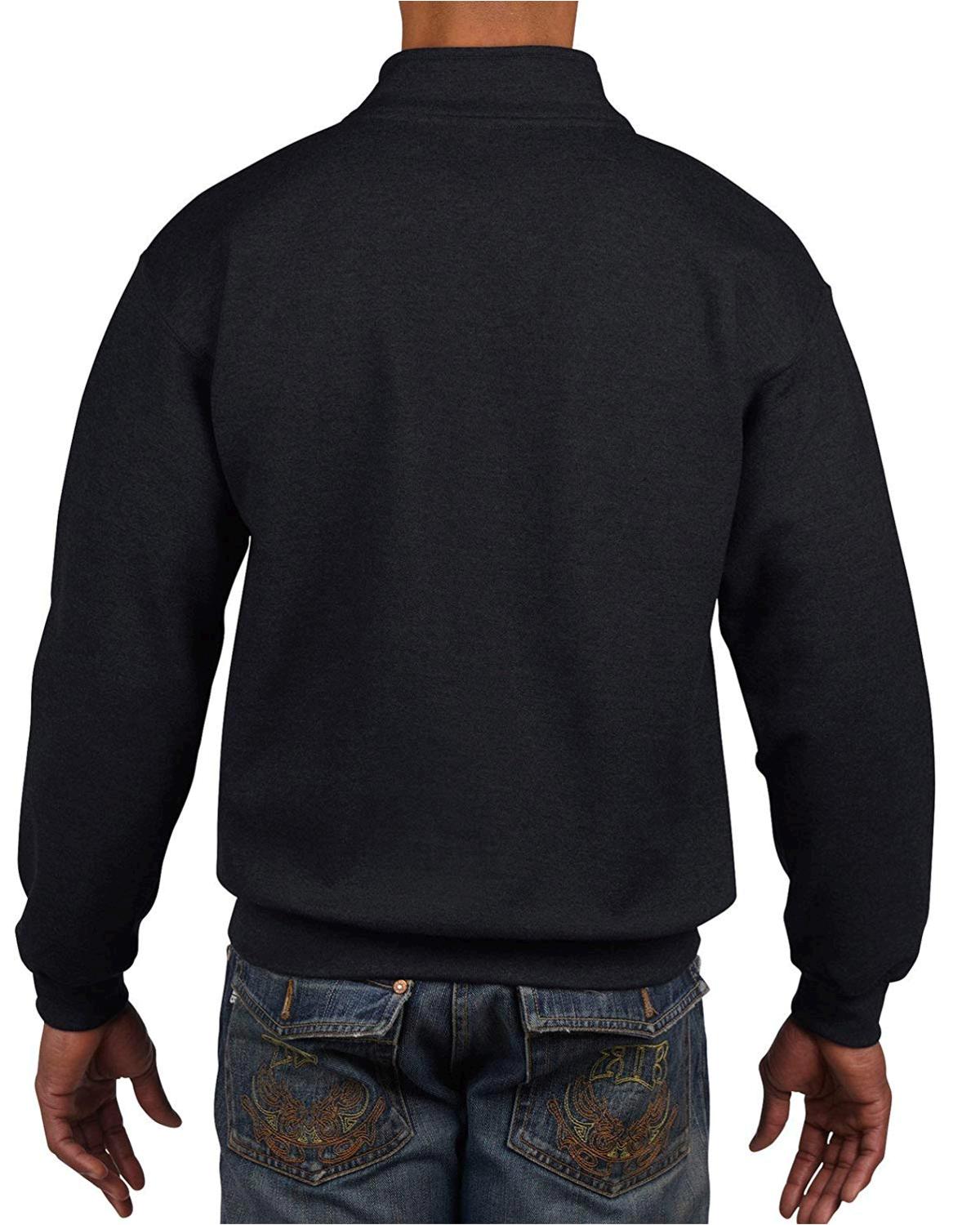 Gildan Men's Fleece Quarter-Zip Cadet Collar Sweatshirt,, Black, Size X-Large 40 | eBay