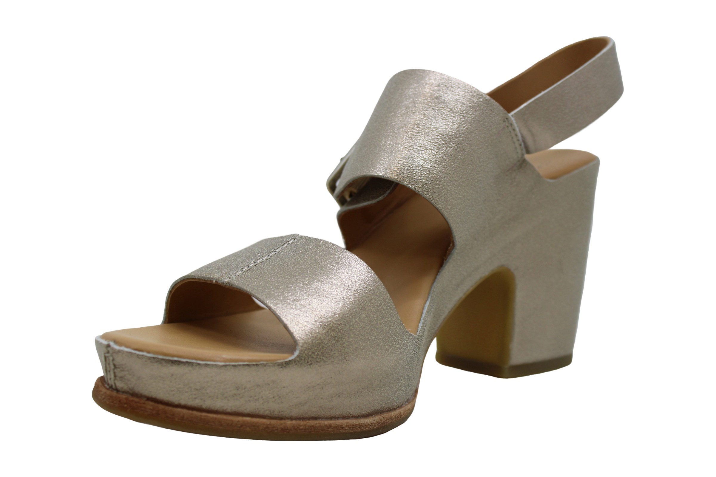 KorkEase Womens san carlos Leather Open Toe Casual Ankle Strap, Gold