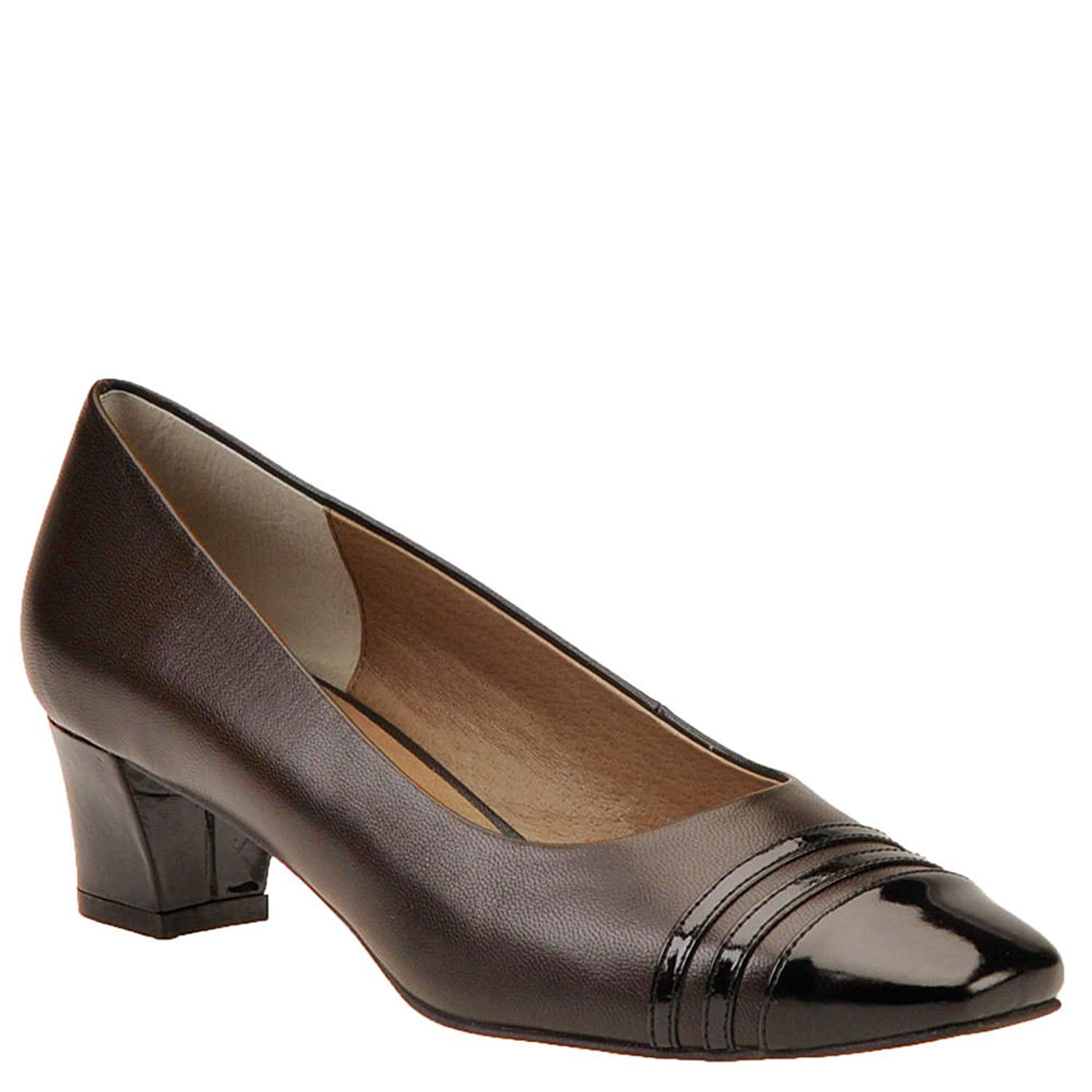 brown open toe pumps