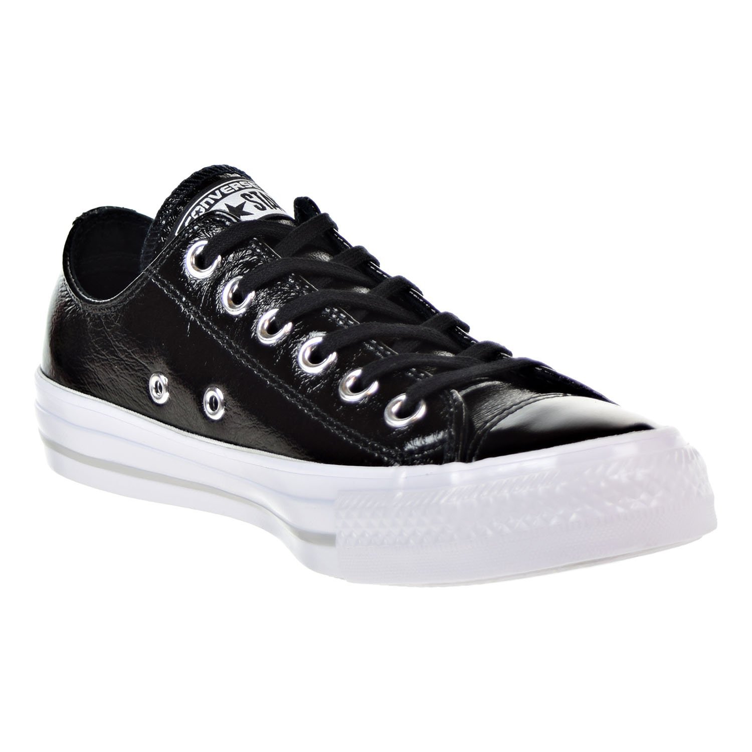 Converse Women's Chuck Taylor Ox Patent Casual Sneakers Black/White Size 8.0 j Converse Women's Chuck Taylor Ox Patent Casual Sneakers Black/White Size 8.0 j