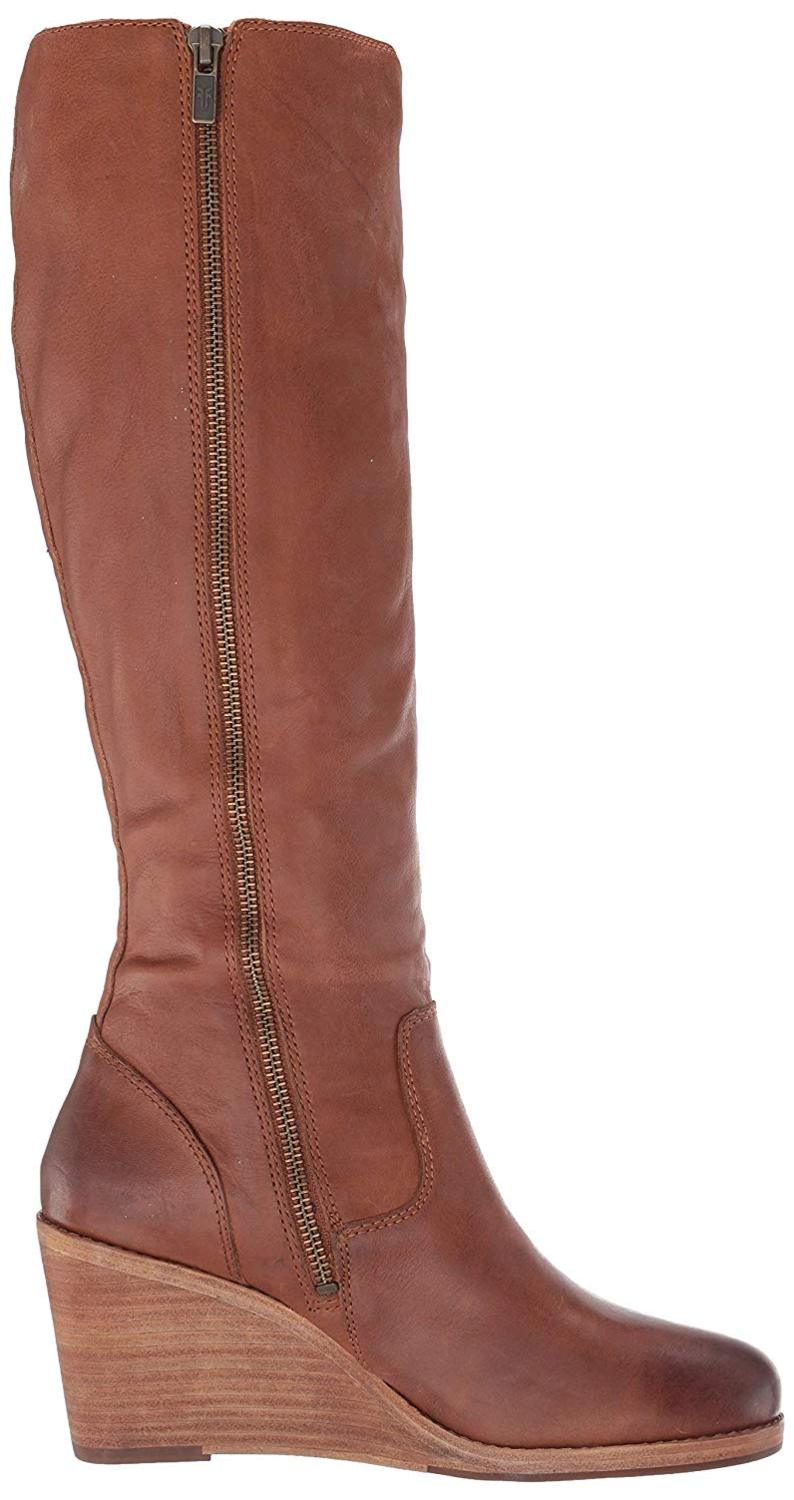 Frye Women's Emma Wedge Tall Knee High Boot, Tan, Size 10.0 E6vz eBay