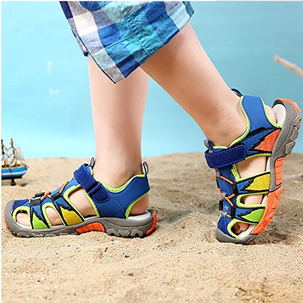 Littleplum Kids Sandals Closed-Toe Outdoor Sport Sandals Summer Breathable  Mesh Water Sandals for Boys Girls Toddler/Little Kid/Big Kid