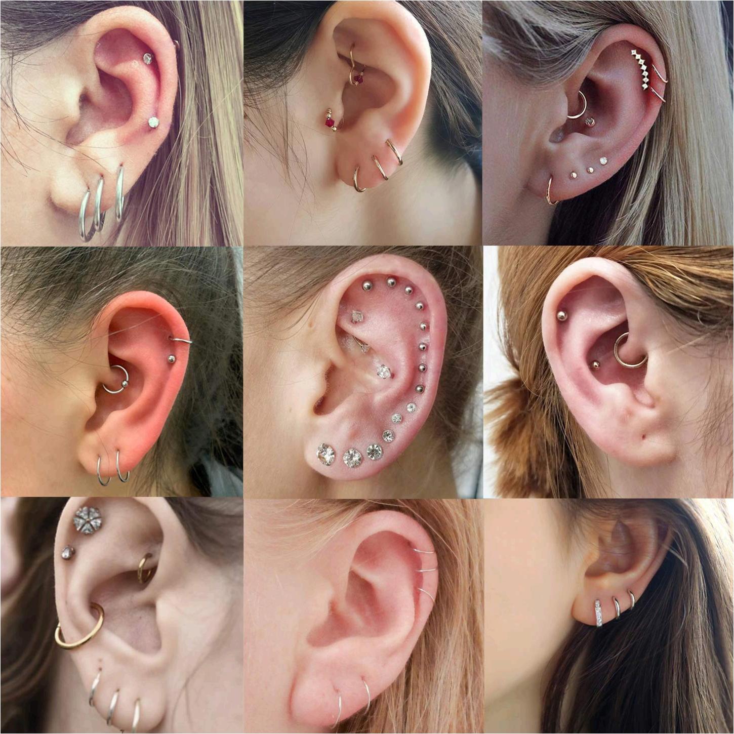 REVOLIA 10Pairs Stainless Steel Cartilage Earrings for Men, Gold, Size No Size 6 eBay