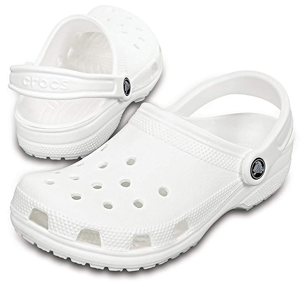 Crocs Men's Shoes Classic Closed Toe Slip On Slippers, White, Size 5.0 ...