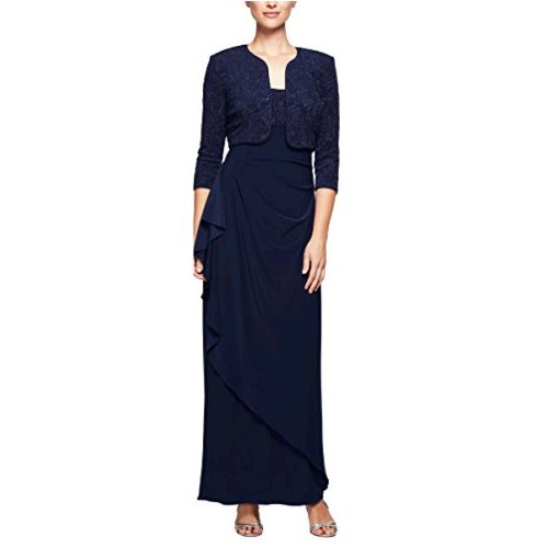 alex evenings women's empire waist bolero jacket dress
