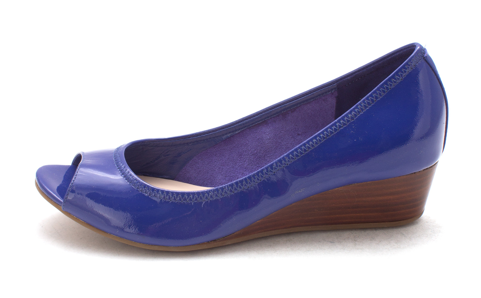 Cole Haan Womens Madysam Peep Toe Ankle Wrap Wedge Pumps Blue Size 6.0 Cole Haan Womens Madysam Peep Toe Ankle Wrap Wedge Pumps Blue Size 6.0