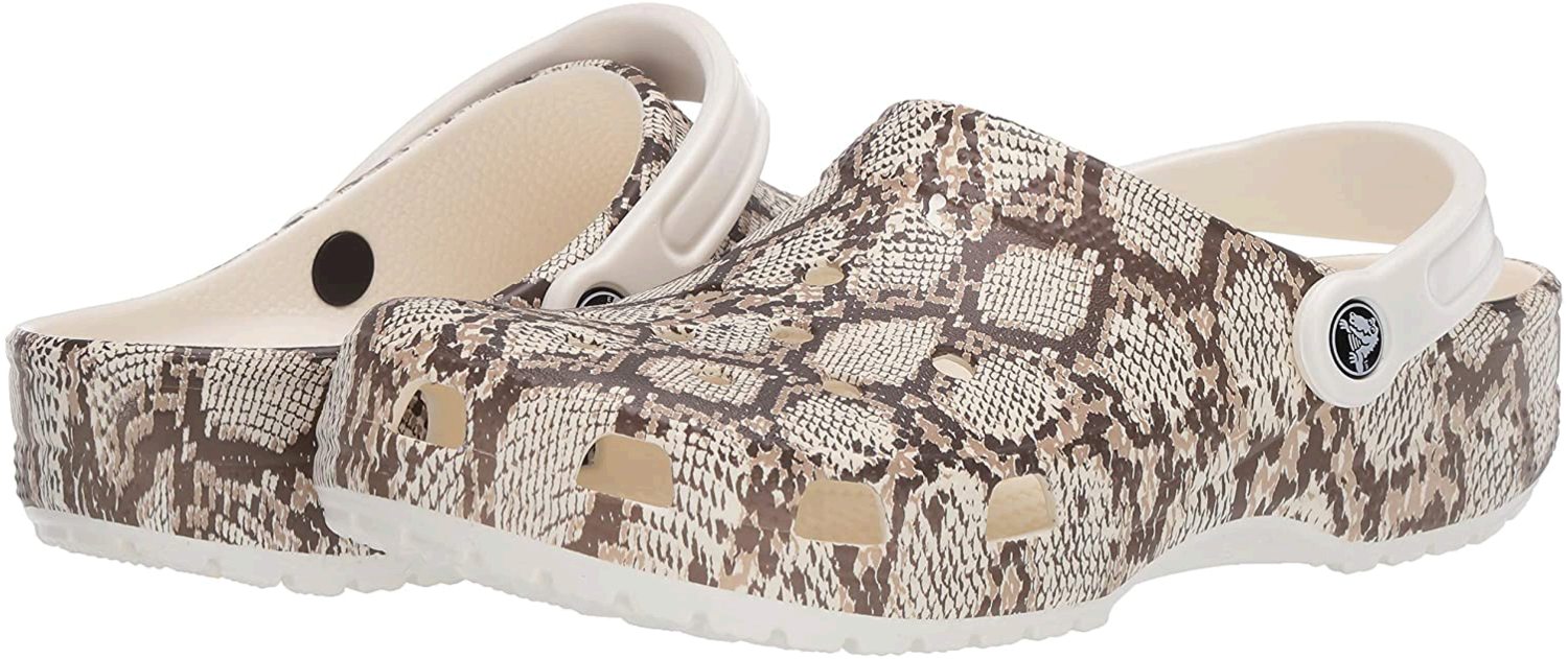 crocs women's and men's classic lined animal print clog