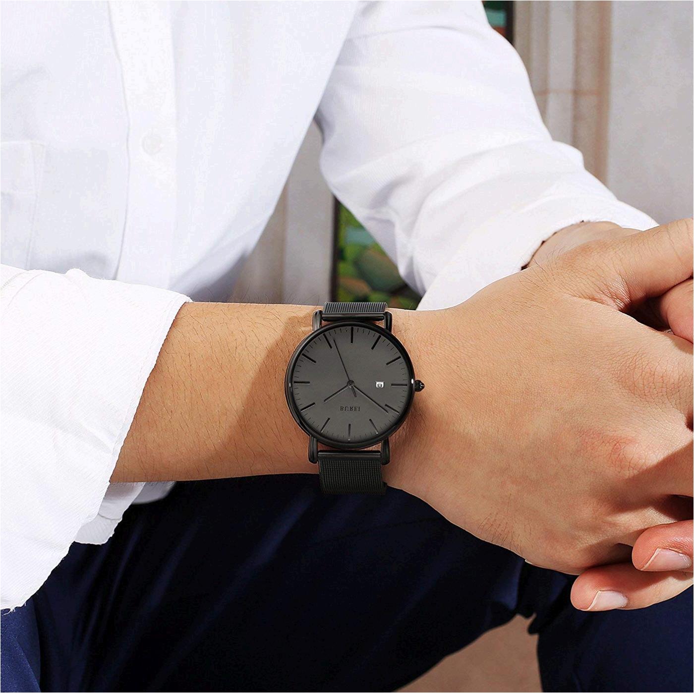 burei men's fashion minimalist wrist watch