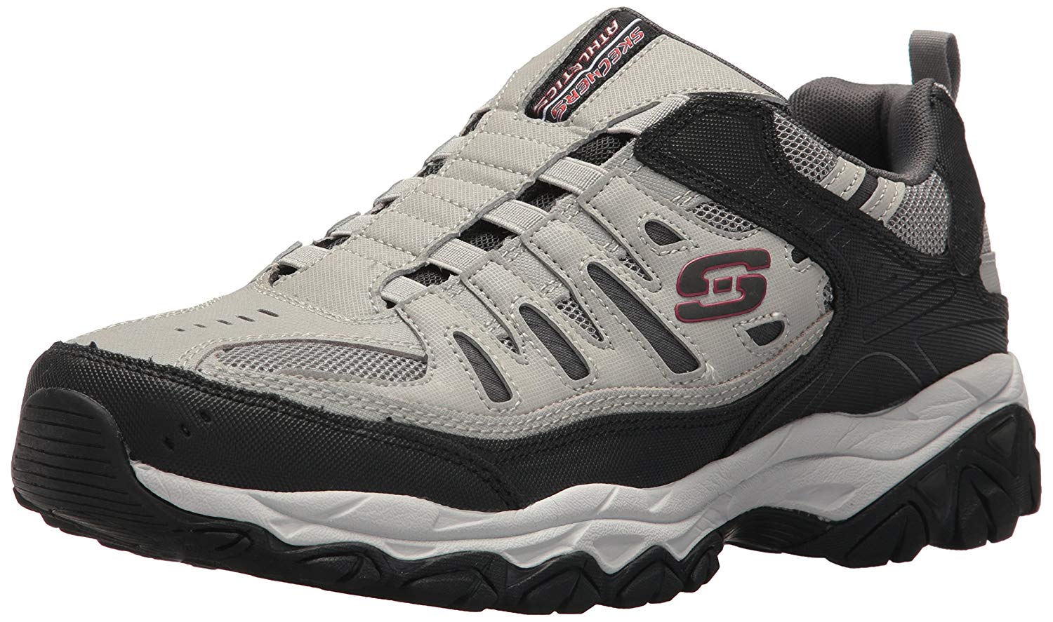 Skechers Mens After Burn Low Top Pull On Fashion Sneakers, Gray/Black ...
