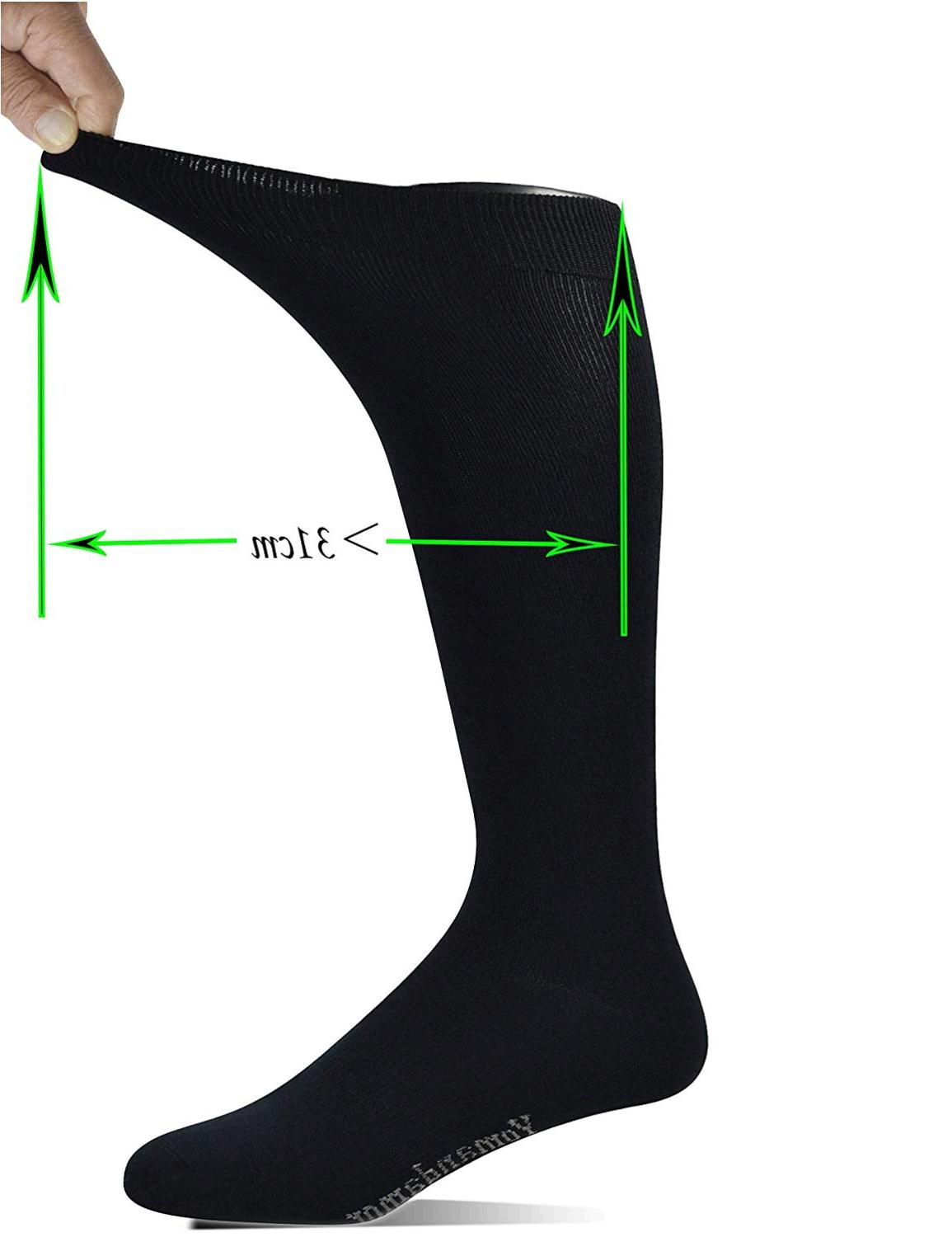 Yomandamor Men's Bamboo Extra Wide Top Over The Calf Dress ...