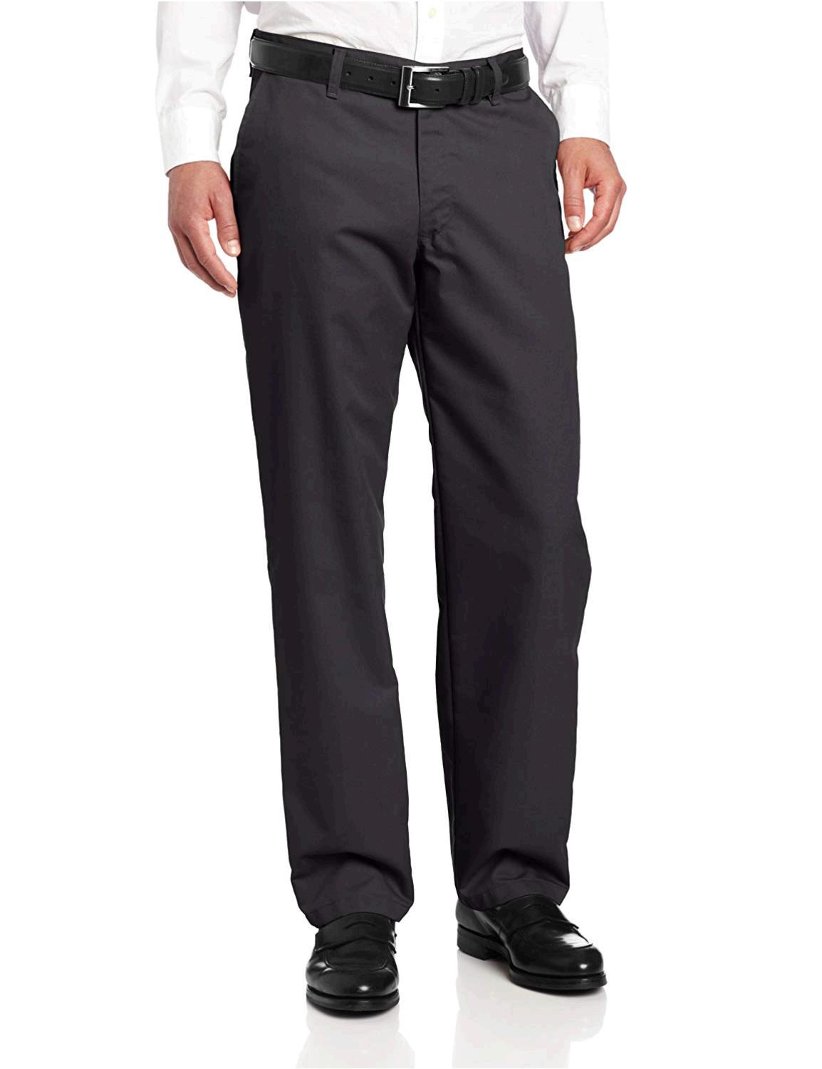 lee men's total freedom stretch relaxed fit flat front pant